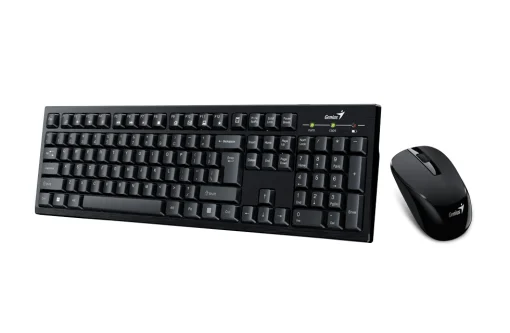 Cod. G:208 Kit Genius Wireless KM-8101, Teclado + Mouse &oacute;ptico 1000DPI / 2.4GHz / Indicador de bater&iacute;a / 12 teclas de funci&oacute;n (8 audio, 4 Internet) / Espa&ntilde;ol / Black