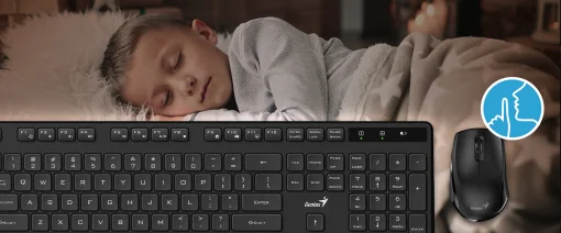 Cod. 235 Kit Genius Wireless KM-8206S, Teclado + Mouse óptico 1200DPI / 2.4GHz / Silencioso / 11 teclas de función (8 audio, 3 Internet) / Español / Black