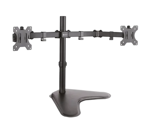 Cod. 175 Soporte con base para 2 Monitores KLIPXTREME KPM-311 de 13 a 32" / rotaci&oacute;n de 360&deg; / Inclinaci&oacute;n movimiento completo 90&deg; / Compatible VESA: 75x75 y 100x100 / black