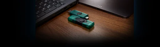 Cod. 260 Flash Memory Kingston DataTraveler&reg; Duo 128GB / USB-A y USB-C (3.2 Gen1) / dise&ntilde;o de tap&oacute;n deslizante