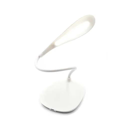 Cod. 1026 Lámpara Touch LED P/Escritorio / Recargable / Cuello Flexible / 3 niveles de Iluminación / Blanco