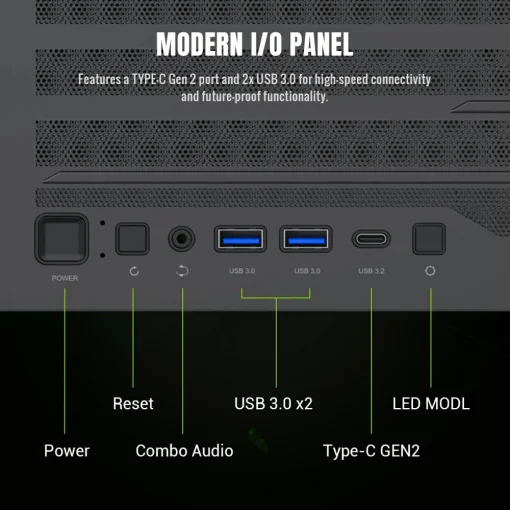 Cod. 392 Leader 2 BK / E-ATX, ATX, M-ATX, ITX / 2*USB3.1, 1*USB-C, 1*Audio Combinado / LAT. VIDRIO TEMPL. FRONTAL MALLA METAL CONTROLADOR ARGB PWM AURA Sync/ 1*FAN RGB post (ya incluido), 3* FAN RGB FRONT (ya incluidos), 2* FAN Inferior (opcionales).