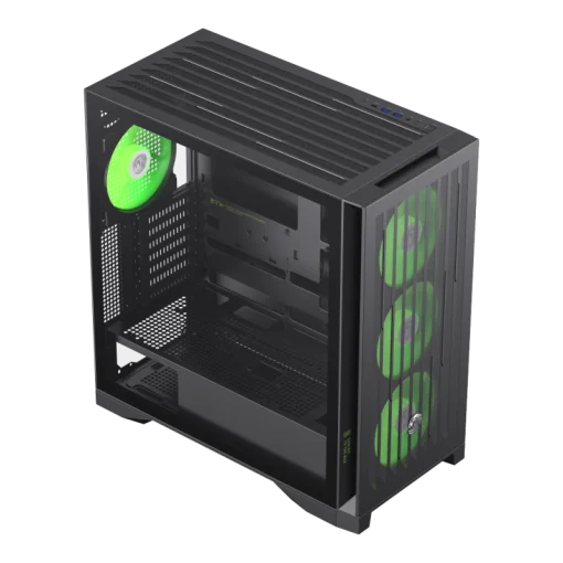 Cod. 392 Leader 2 BK / E-ATX, ATX, M-ATX, ITX / 2*USB3.1, 1*USB-C, 1*Audio Combinado / LAT. VIDRIO TEMPL. FRONTAL MALLA METAL CONTROLADOR ARGB PWM AURA Sync/ 1*FAN RGB post (ya incluido), 3* FAN RGB FRONT (ya incluidos), 2* FAN Inferior (opcionales).