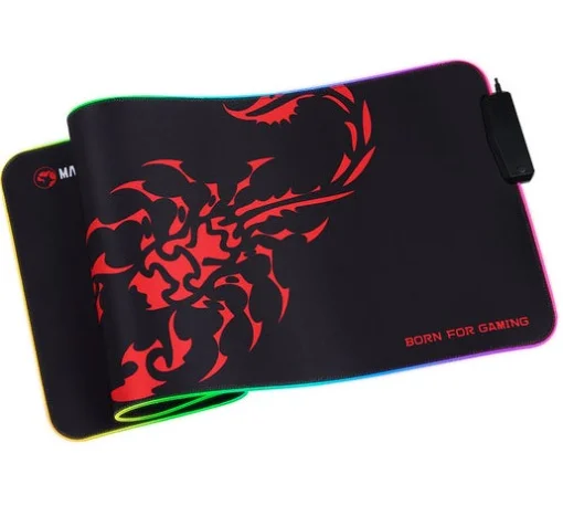 Cod. 048 Mouse Pad Gaming MARVO Scorp XL (MG011) / ilum. RGB (13 modos) / HUB de 4 Puertos USB / Base de goma Antideslizante / Dim. 800 x 300 x 4 mm