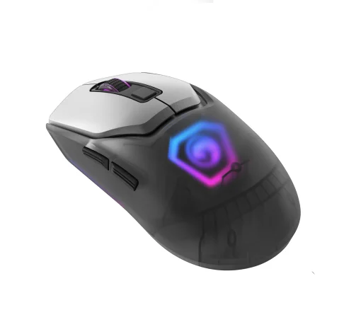 Cod. 220 Mouse MARVO Fit Pro G1W GY Gris / Trimodal (Inalámbrico 2.4G + Bluetooth + cableado) / 19000DPI / Sensor Pixart® PMW-3370 / Interruptores mecánicos Omron® / True RGB-16,8 millones de colores personalizado / 7 botones / batería 600mAh