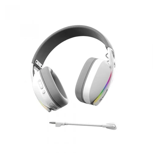 Cod. 095 Headphone Inal&aacute;mbricos MARVO Pulz 70W (HG9086W WH) / Trimodal: 2.4G(USB-A, USB-C) + Bluetooth&reg; 5.3 + Cableado / Luces RGB / Mic. omnidireccional extra&iacute;ble / Bat.: 800mAh / Compatible: PC, Android, Mac OS,IOS,PS4,PS5,XBOX ONE