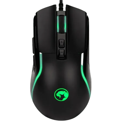 Cod. GM:227  Mouse MARVO Capo 20 Negro (M292) / 8000DPI / Iluminación 7 colores / 7 Botones / USB, cable trenzado 1.5 m