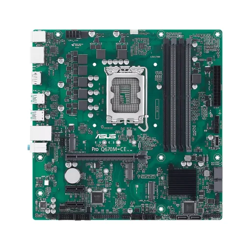 Cod. 147 Mainboard ASUS Pro Q670M-CE-CSM-SI / mATX / 14va., 13va. y 12va. Gen. LGA1700 / 2*DDR5-5600 / 2*M.2, 4*Sata 6Gb/s* / 2*DisplayPort, 1*HDMI™ / 3*USB-A + 1*USB-C®, 2*USB-A 2.0 / PCIe 4.0x16, 2*PCIe 3.0x1 / Intel® 1Gb Ethernet / Bulk (sin caja)