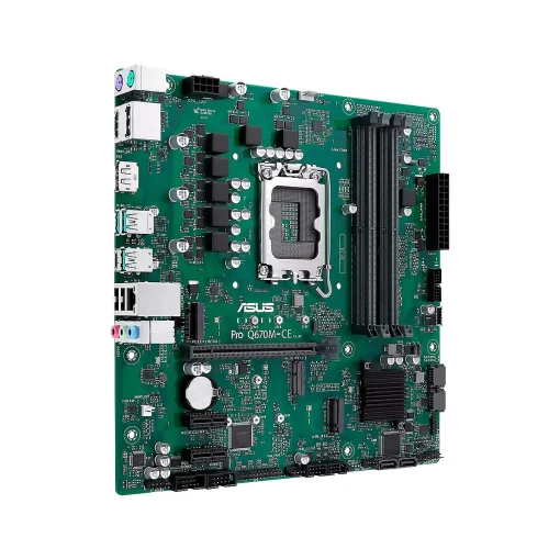 Cod. 147 Mainboard ASUS Pro Q670M-CE-CSM-SI / mATX / 14va., 13va. y 12va. Gen. LGA1700 / 2*DDR5-5600 / 2*M.2, 4*Sata 6Gb/s* / 2*DisplayPort, 1*HDMI™ / 3*USB-A + 1*USB-C®, 2*USB-A 2.0 / PCIe 4.0x16, 2*PCIe 3.0x1 / Intel® 1Gb Ethernet / Bulk (sin caja)