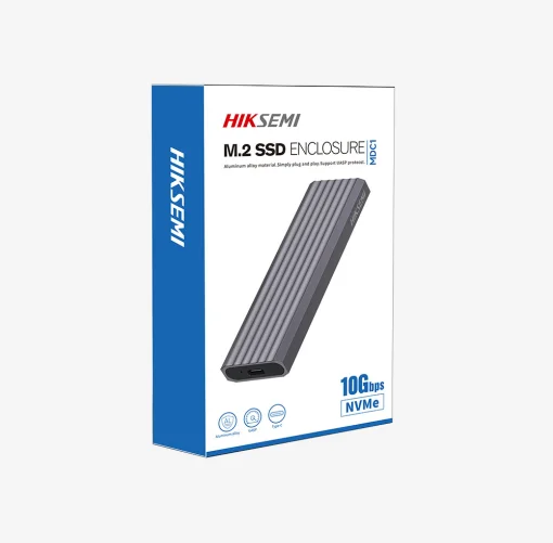 Cod. 035 Capsula HIKSEMI para SSD M.2 NVMe M-key / 10Gbps / Compatibles: Windows/MacOS/Linux /Android / USB 3.2 Gen 2 Tipo-C / Aleación de aluminio Gris espacial