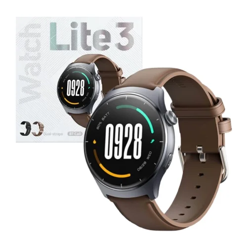 Cod. 1200 SmartWatch Mibro Lite 3 Pro (Gold) / GPS / AMOLED UHD 1.32" 60FPS / LLamadas BT V5.3 / Monitoreo de Salud 24/7: (ritmo card&iacute;aco, SpO2, estr&eacute;s y sue&ntilde;o) / Resistente al agua hasta 50 m (5ATM) / Bat. 350mAh (14 d&iacute;as) / 150+ modos deportivos