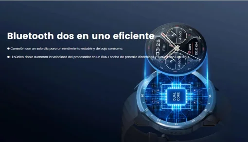 Cod. 1064 SmartWatch Mibro A2 / LLamadas BT 5.3 / Pantalla&nbsp;HD 1.39" / 70 modos deportivos / Monitoreo de salud / 2ATM resistente al agua / Bat. 350mAh / Material Metal / Incl.&nbsp;2 correas