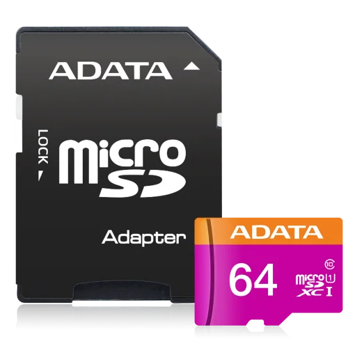 Cod. 140 Memoria Micro SD ADATA Premier / 64GB /UHS-I Clase 10 / 2en1 / 80MB/