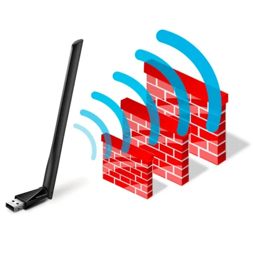 Cod. 369  Adatador Wi-Fi USB MERCUSYS MU6H / AC650 Dual Band&nbsp;(2,4GHz 200Mbps y 5GHz 433Mbps) / 1*antena de alta ganancia giro 180&deg; de 5dBi