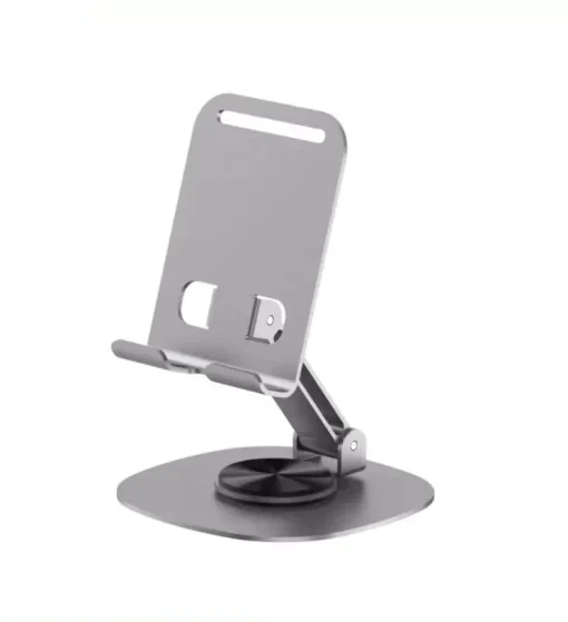 Cod. A:296  Soporte Pavareal T11 P/Celular y Tablet 4" hasta 13" / giratorio 360&deg; &amp; plegable / Material: aluminio / Gris
