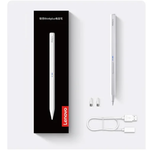 Cod. 1058 Lápiz Digital Universal LENOVO thinkplus BP16 / Recargable USB-C / P/Android, iOS, móvil, Windows, Tablet / magnético / blanco