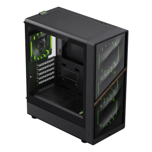 Cod. 402  CASE GAMEMAX AERIS 330 MB BK M-ATX TIPO-C/ 1*USB 3.0/ 1*USB 2.0 /  4*FANS ARGB (FRONT. 3*12CM, POST. 1*12CM) + CONTROLADORA / LAT. VIDRIO TEMP. Y FRONTAL MALLA.