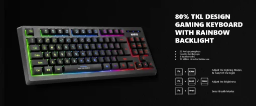 Cod. 179 Combo Gaming MARVO Loot 30 (CM310) 3 en 1 (Teclado Retroiluminado de 3 colores + Mouse 7 botones programables, RGB + Mouse pad antideslizante resistente) / USB /1.6mt. / Espa&ntilde;ol