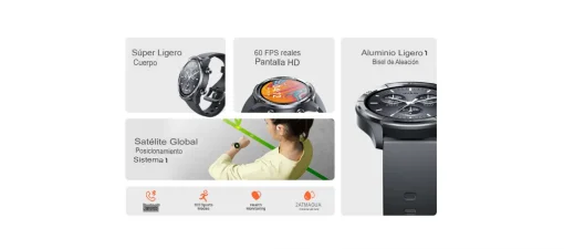 Cod. R:1093 SmartWatch Mibro A3 / GPS / LLamadas BT 5.3 / Pantalla HD 1.39&quot; 60 FPS reales / 100 modos deportivos / Monitoreo de salud / 2ATM resistente al agua / Material aleación Aluminio