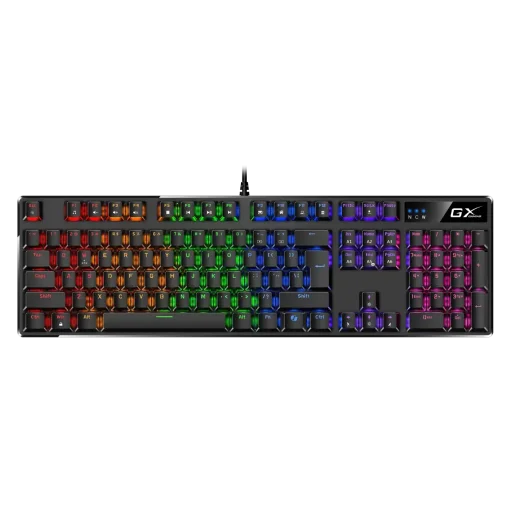 Cod. 289 Teclado Mecánico Genius GX Scorpion K12 / iluminación RGB / Switch Marron / AI Copilot / teclas completas anti-ghosting / 12 teclas FN P/acceso rápido / Español USB, Wired 1.8m Negro