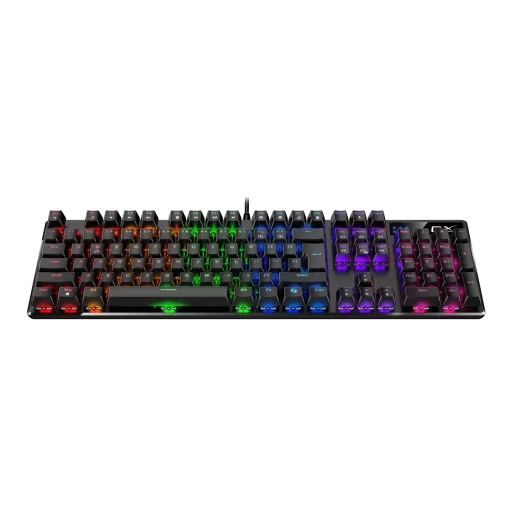 Cod. 289 Teclado Mecánico Genius GX Scorpion K12 / iluminación RGB / Switch Marron / AI Copilot / teclas completas anti-ghosting / 12 teclas FN P/acceso rápido / Español USB, Wired 1.8m Negro