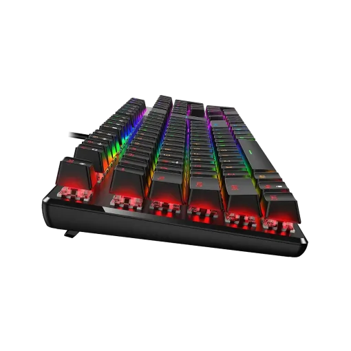 Cod. 289 Teclado Mecánico Genius GX Scorpion K12 / iluminación RGB / Switch Marron / AI Copilot / teclas completas anti-ghosting / 12 teclas FN P/acceso rápido / Español USB, Wired 1.8m Negro