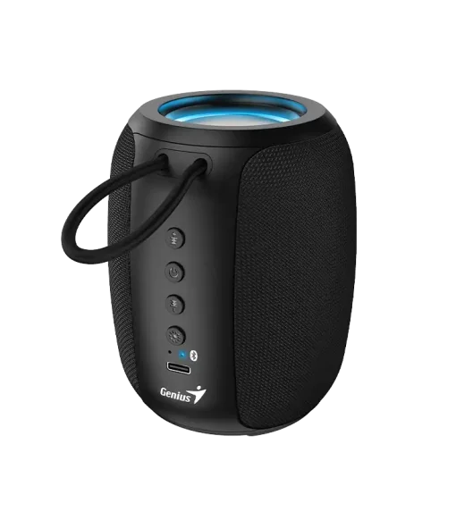 Cod. G:242 Parlante Bluetooth Genius SP-915BT / 5W RMS / LED-RGB / Micrófono incorporado / USB-C, Bat.1200mAh (Hasta 6H reproducción)