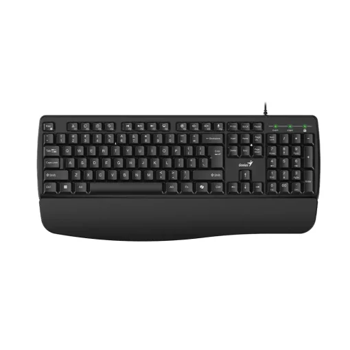 Cod. 302 eclado Genius KB-123 / Tecla AI Copilot / reposamu&ntilde;ecas / 12 Teclas FN Multimedia / Resistente a derrames de l&iacute;quidos / USB, cable 1.5m / Espa&ntilde;ol
