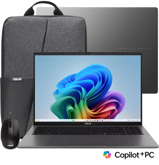 Cod. 1831 Kit ASUS VivoBook S16 (M3607) Copilot+PC / AMD Ryzen&trade; 9 270 (16TOPS), Base 4.0GHz / 16 GB DDR5 / 1 TB GB NVMe&trade; SSD / 16" WUXGA (1920 x 1200), 144Hz / Sin Sistema (OS) / Wi-Fi 6&amp; BT 5.3 / C&aacute;m. FHD IR / Teclado Retroiluminado Espa&ntilde;ol alfanum&eacute;rico