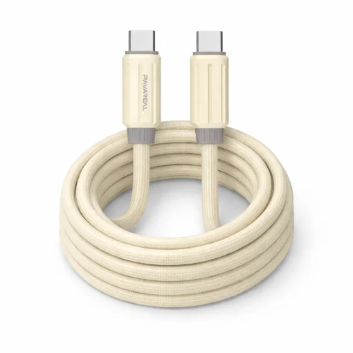 Cod. 267 Cable Pavareal Q16CTC USB-C a USB-C / Compatible iPhone16/15 y Android / Carga r&aacute;pida 100 W / 1 m / beige