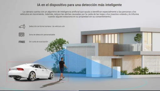 Cod. 322 Cámara Smart EZVIZ H4 Domo 3MP 2K / Visión Nocturna a Color / Detección personas/vehículos (tecnología IA) / Sirena y luz estroboscópica / Alertas personalizadas / Audio bidireccional / Almacenamiento MicroSD (hasta 512GB) / Certificación IP67 (D