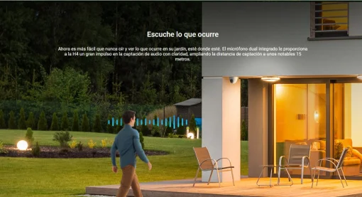 Cod. 322 Cámara Smart EZVIZ H4 Domo 3MP 2K / Visión Nocturna a Color / Detección personas/vehículos (tecnología IA) / Sirena y luz estroboscópica / Alertas personalizadas / Audio bidireccional / Almacenamiento MicroSD (hasta 512GB) / Certificación IP67 (D