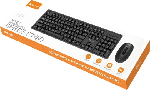 Cod. X:243 Kit 2en1 Xtrike Me MK-307 Inalámbrico / Teclado + Mouse óptico 1600DPI, 4 botones / 2.4GHz / Silencioso / Ergonómico / Español