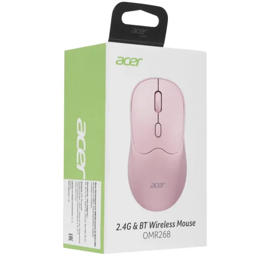 Cod. 297 Mouse Inal&aacute;mbrico ACER OMR268 PK / Dual (2.4G &amp; Bluetooth&reg; 5.2) / 1600 DPI / 4 botones / Dise&ntilde;o Ergon&oacute;mico / Bat. Recargable (500mAh)