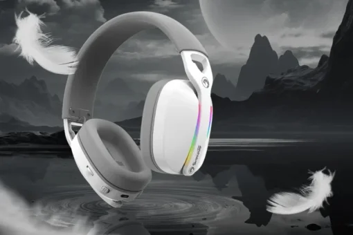 Cod. 098 Headphone MARVO Pulz 70S White (HG9086 WH) / Sonido envolvente 7.1 / Diadema Telesc&oacute;pica ajusteble / luces RGB Din&aacute;mico / Mic. omnidireccional extra&iacute;ble / Interfaz USB, Cable 2.0 m
