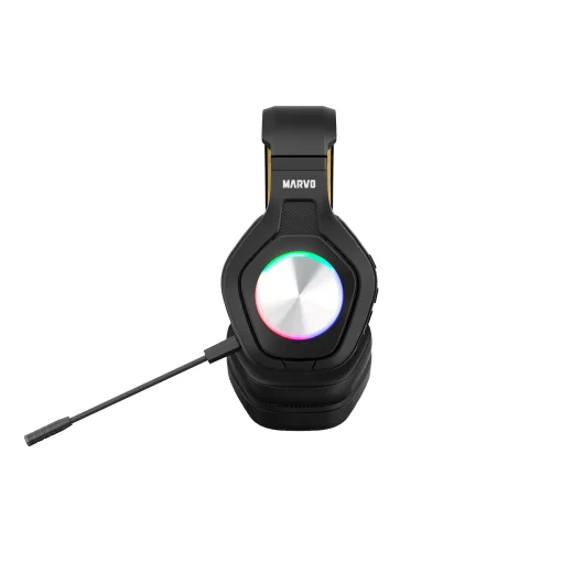 Cod. 125 Headphone Inal&aacute;mbricos MARVO Pulz 80W (HG9084W) / Trimodal: 2.4G(USB-A, USB-C) + Bluetooth&reg; 5.3 + Cableado / Luces RGB / Mic. omnidireccional extra&iacute;ble / Bat.: 1000 mAh / Compatible: PC, Android, Mac OS,IOS,PS4,PS5,XBOX ONE
