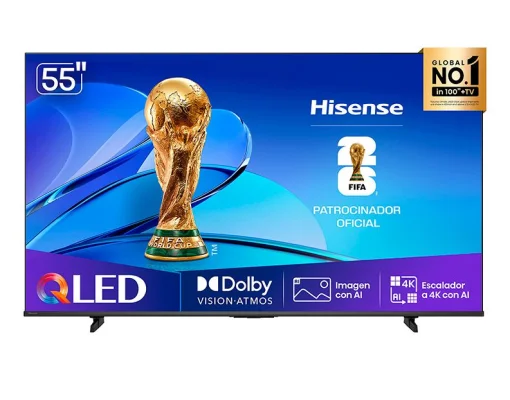Cod. 132 Smart TV Hisense 55" 55Q6QV QLED 4K UHD 60Hz / OS VIDAA U9 / Colores Vibrantes y Alto Contraste / Dolby Vision IQ &amp; Dolby Atmos / Miracast / Wi-FI 5, BT5.3 / 3*HDMI, 2*USB / Control remoto por voz    Marca	Hisense Modelo	55Q6QV General	 Imagen:&nbsp;P