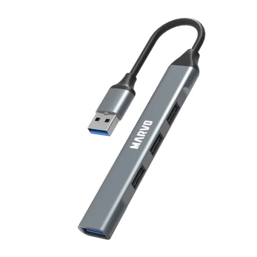 Cod.  979  Hub MARVO UH-ATC01 / Interfaz USB 3.0 a  3*USB 2.0 + 1*USB 3.0 / plug &amp; Play / Metal