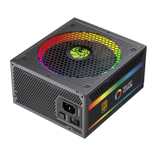 Cod. 167 Fuente de Poder GAMEMAX RGB-1050 BK Modular / Alta eficiencia 80 Plus Gold / 1050 Watts / 14CM Ventilador Rgb Bajo Ruido/ ATX /PC