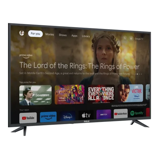 Cod. 082 Televisor RCA 65" 4K Ultra HD /&nbsp;SMART TV&nbsp; / 3*HDMI, 2*USB / Wi-FI, Bluetooth / Google TV / Chromecast / Dolby Audio / Control remoto por voz