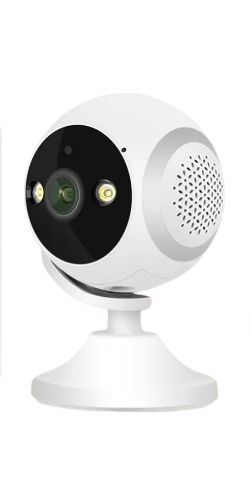 Cod. A:394  Cámara Smart Wi-Fi, P/Interior QC5 Full HD 1080p / lente 3MP con gran angular de 180 grados / 2 LED + infrarrojo / Monitor de bebé de seguimiento humano / protección de Seguridad de doble pantalla en la plataforma / Audio bidireccional / Sopor