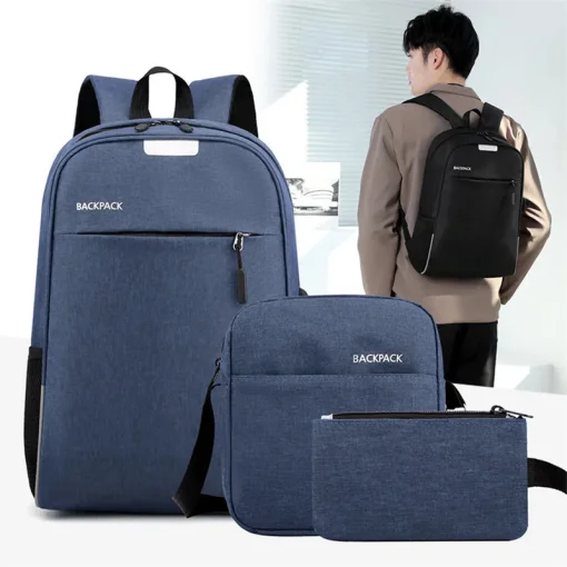 Cod. 114 Kit 3en1 Backpack LS206 (Mochila + Lonchera + Cartuchera) / P/*Laptop 15.6" / Varios compartimentos / Nailon y Poli&eacute;ster