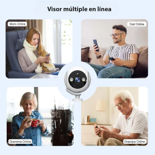 Cod. A:265  Cámara Smart Wi-Fi, P/Interior QC9 Full HD 1080p / lente 3MP con gran angular de 180 grados / 2 LED + infrarrojo / Monitor de bebé de seguimiento humano / protección de Seguridad de doble pantalla en la plataforma / Audio bidireccional / almac