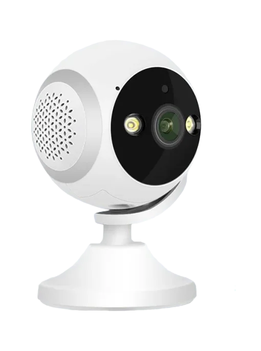 Cod. A:394  Cámara Smart Wi-Fi, P/Interior QC5 Full HD 1080p / lente 3MP con gran angular de 180 grados / 2 LED + infrarrojo / Monitor de bebé de seguimiento humano / protección de Seguridad de doble pantalla en la plataforma / Audio bidireccional / Sopor