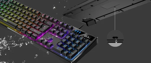 Cod. G:290 Teclado Genius Scorpion K7 / USB / Tecla AI Copilot / iluminación RGB 7 colores, 10 modos / Teclas FN programables / 19 teclas anti-ghosting / resistente a derrames de líquidos