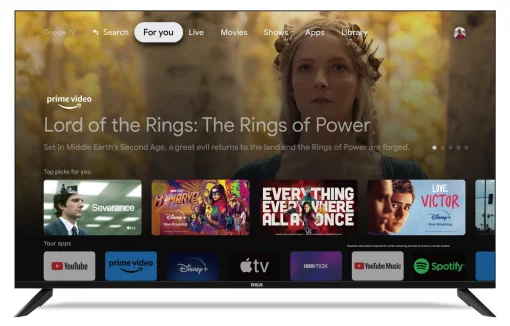 Cod. 086 Televisor RCA 50" 4K Ultra HD HDR / SMART TV / 3*HDMI, 2*USB / Wi-FI, Bluetooth / Google TV / Chromecast / Dolby Audio / Control remoto por voz