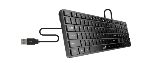 Cod. 186 Teclado Genius SLIMSTAR 126 /12 teclas con función multimedia + 4 teclas de acceso rápido /Elegante y superficie Premium /Slim / USB / Español / Negro
