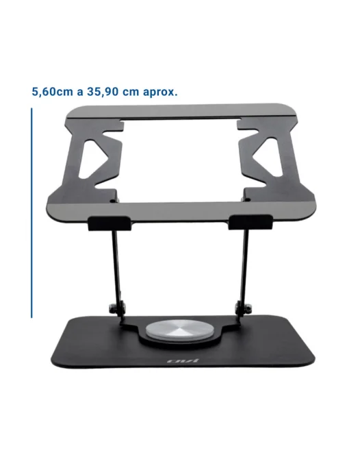 Cod. 482 Base Plegable P/Laptop/Tablet OVI K03 / hasta 17.3" / Rotaci&oacute;n Libre 360&deg; / Altura ajustable / Material: Acero + silicona antideslizante