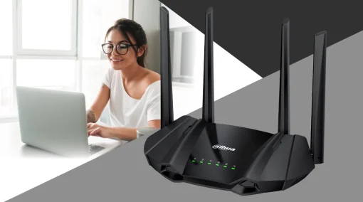 Cod. 160 Router Wi-Fi 6 AX1500 Dahua DH-AX15M / 1.5 Gbps (5GHz@1201 Mbps y 2.4GHz@300 Mbps) / 2* P/LAN Gigabit y 1* P/WAN Gigabit / WPA3 / Tecnología OFDMA y 1024-QAM. - Beamforming, MU-MIMO