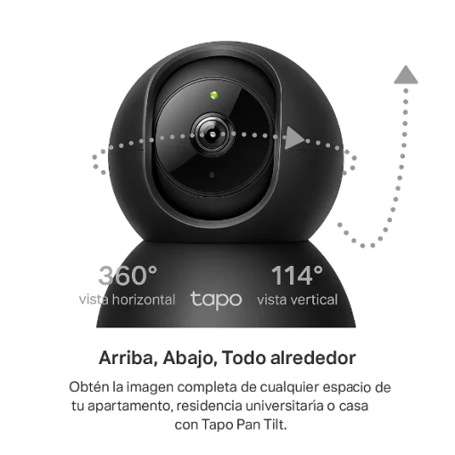 Cod. 409 C&aacute;mara Smart TP-link Tapo C211 360&ordm; 2K 3MP / Detecci&oacute;n Mov. (AI) Personas y Llanto de Beb&eacute; / Seg. autom&aacute;t. / Visi&oacute;n nocturna / Zonas act. personalizables / Alarma luz y sonido / Audio bidireccional / Soporta: microSD (hasta 512GB) / compatible: G